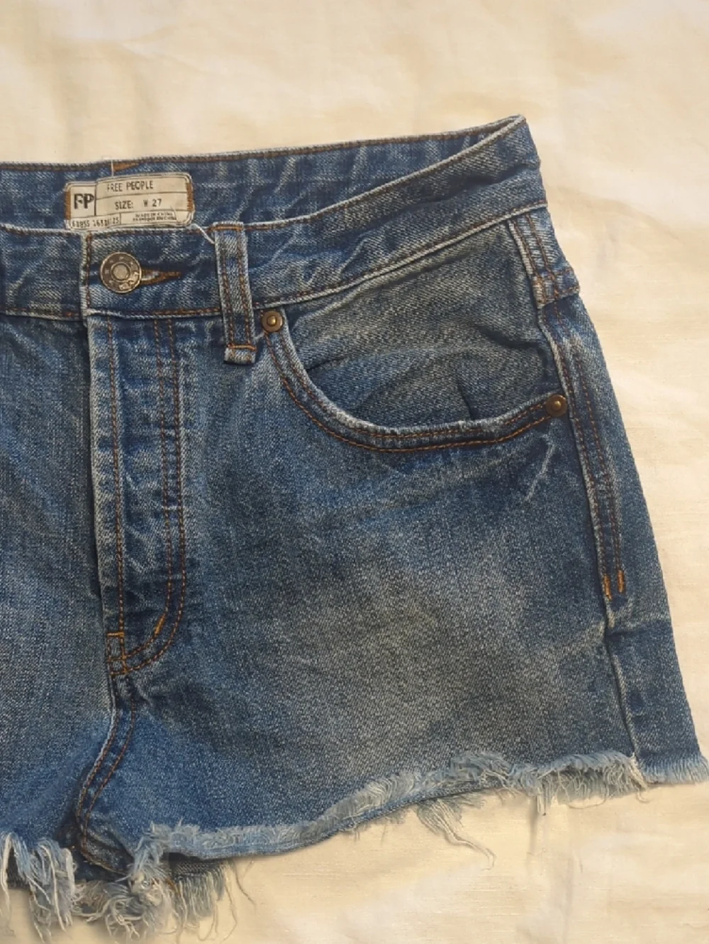 Free People Light Blue Mid-Rise Denim Shorts - Picture 4 of 6